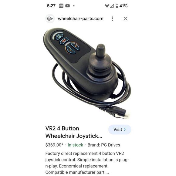 VR2 wheel chair joy stick controller from PG drives technology. NIB